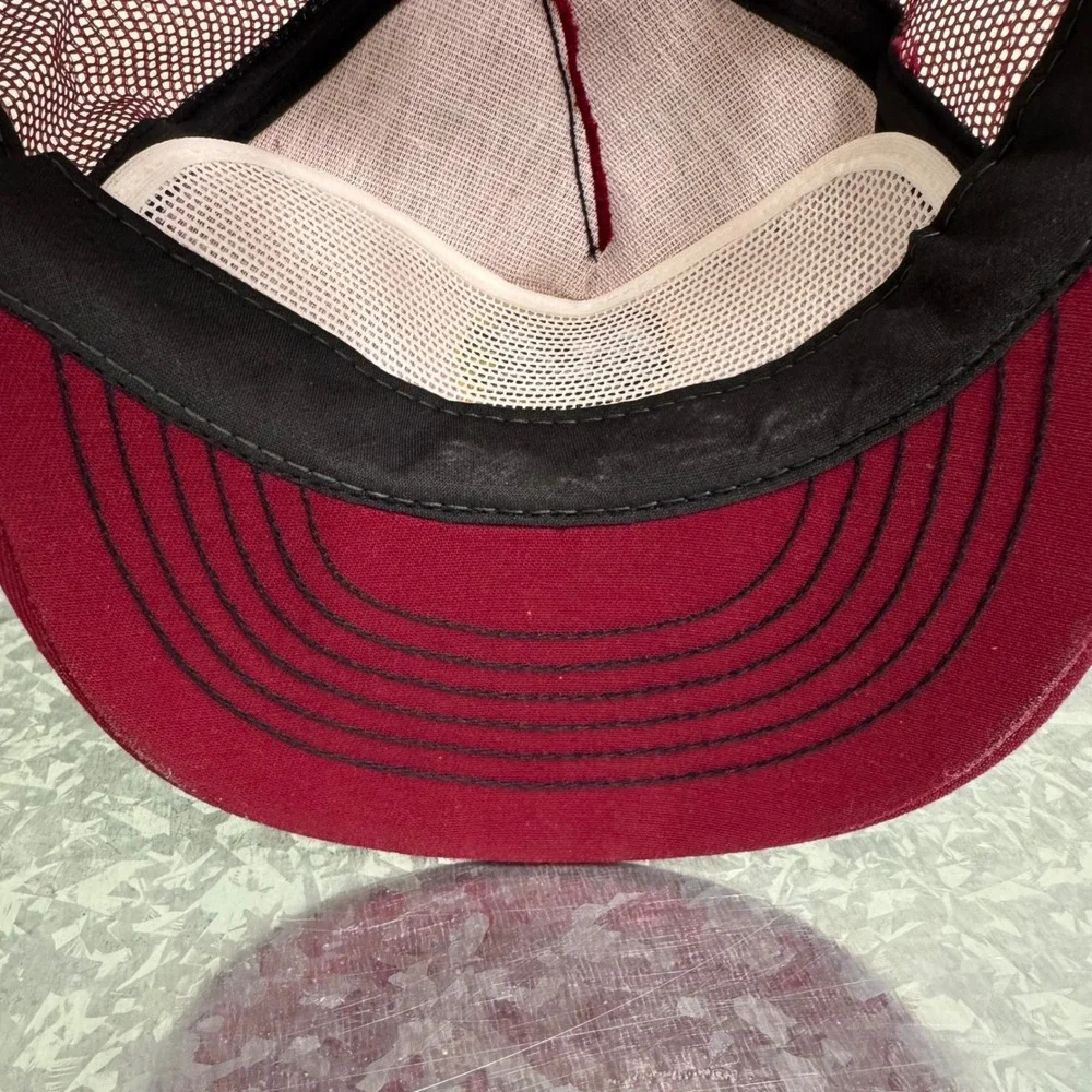 Cap America Trucker Hat Mens OSFA Maroon Excellent Palo Verde‎ Made in USA Mesh